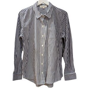 Alex Mill Women's L Cabana Striped Cotton Button Down Shirt - Navy and White